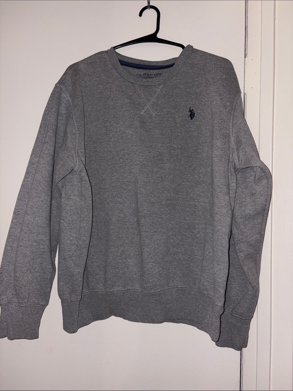 U.S. Polo Assn. Crewneck Sweatshirt - Heather Gray with Navy Logo